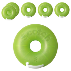 Scotch 甜甜圈造型隱形膠帶台, 蜜瓜, 6個