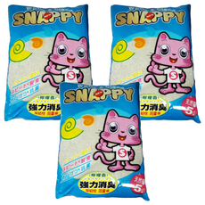 SNAPPY 檸檬香細貓砂，強力消臭，天然猫砂5公升, 檸檬香, 5L, 3袋