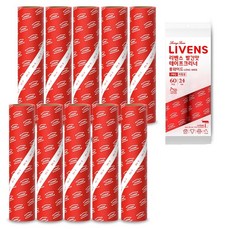 LIVENS 紅色寵物用長版寬版斜撕除塵滾輪補充包 2入, 6個