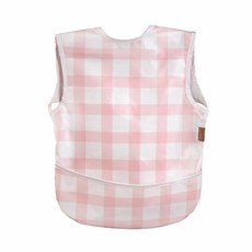 babyclo 嬰兒初期副食品穿戴式防水全身圍兜, 1個, 1入, 粉紅格紋