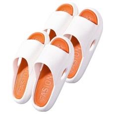 素色拖鞋, 白橙色, 40-41, 2雙