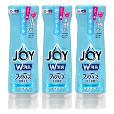 JOY W消臭新逆壓洗碗精 清新香 日本P&G 1.5倍清潔力 倒置瓶身設計 超強吸附泡沫技術 濃縮新配方, 300ml, 3瓶