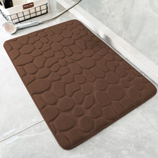 記憶棉石頭紋腳踏墊 87g, 59 x 40cm, 咖啡色