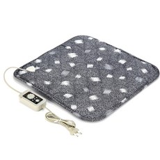 電熱坐墊含定時器, 純灰色, 45 x 45 x 1.2 厘米