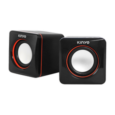 Kinyo USB 迷你筆電專用小喇叭 70 x 70 x 70mm 317g 2個, US-202, 黑色
