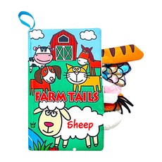 TUCAN 幼兒用農場尾巴觸覺遊戲布書, 混合顏色, 1個