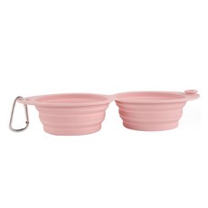 DING DONG PET 寵物楓葉摺疊矽膠碗 2口, 粉紅色, 1個