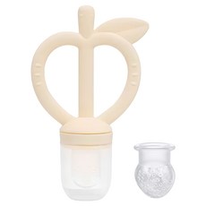 MOYUUM 白金矽膠固齒器水果咬咬棒 蘋果桃子, 檸檬黃, 1組