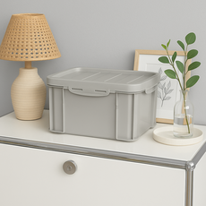 플라팜 국내 제조 탱크 밀폐 리빙박스, 베이지, 1개