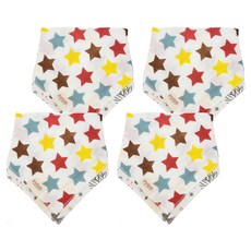 PUKU 藍色企鵝 超輕柔棉紗領巾2件組，純棉紗布，柔軟親膚，透氣舒適，易洗快乾，一巾多用, 42*29*29cm, 星星, 4件