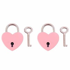 粉色愛心情侶鎖 小型, 2個