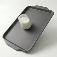 LIVING MATE 防滑速食託盤, 灰色, 1個