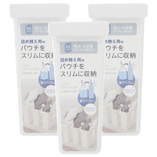 SURUGA 袋裝物塑膠收納籃 窄型可堆疊設計 透明易取 清潔劑收納整理, 3個, 白色