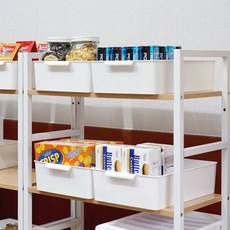 BONOHOUSE Colorble把手收納籃 寬型, 白色, 20個