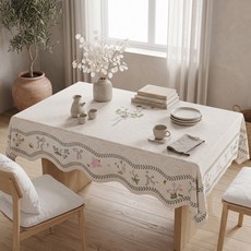 Souplace 花朵緞帶生活防水桌巾, 60 x 60 cm, 1個, TYPE2