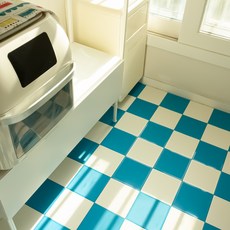 Im Home Living Easy dot 室內裝飾拼接地墊, 72個, 白色 + 天空藍