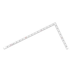 SHINWA 鶴龜 超耐磨抗刮薄型白色角尺, 正面台尺/反面公分, 長端6尺, 短端8寸, 不鏽鋼材質, 1支