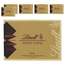Lindt 瑞士蓮 經典薄片黑巧克力, 6包, 125g