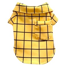 SassyDog 寵物睡衣 保暖衣 4~6kg 貴賓 臘腸 巴哥 雪納瑞, 黃色格子, 1件
