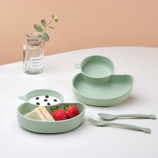 Ahtty home 쁘띠포레 鴨子餐盤, 2個, 薄荷