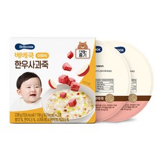 베베쿡 중기 한우사과죽 실온이유식 2p, 1개, 220g, 혼합맛(한우/사과)