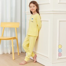 롤리트리 아동용 30수 싱글 9부 브레드 프린트 실내복 상하 세트