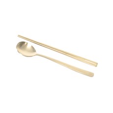 鈦金屬素面湯匙 + 筷子組, 單一顏色, 湯匙 20p + 筷子 20p, 1個