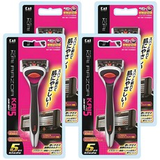 KAI 貝印 razor K5 舒適刮鬍刀, 五枚刃設計 剃鬍乾淨溫和不刺激, 4支, 1入