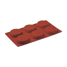 pavoni ITALIAI 六連圓平底矽膠模 FR047, 紅色, 1個