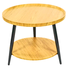 FAmILyLIFE 生活 木冶山居 Carmel雙層圓形茶几 60 x 48.5cm 6.3kg, 白橡木