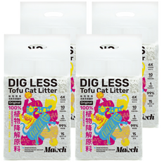 MAOCH 植物環保消臭豆腐貓砂，6倍超強吸水力，10秒快速溶解，99%無粉塵，2.4kg, 4包, 原味