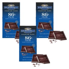 기라델리 인텐스다크 카카오 86%, 90g, 3개
