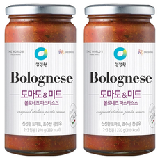 청정원 볼로네즈 파스타소스 토마토&미트, 370g, 2개