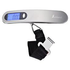 Sunland 手提式電子行李秤 單位換算 重量鎖定 夜視螢幕LCD顯示 耐磨不鏽鋼, 銀色, 1盒