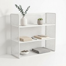 BenF Home 鐵製書桌層架, 白色, 3層