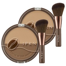 IPKN Latteholic Latte in the Mood Shading + 化妝刷套裝 9.8g, 01 Pecan Brown, 2組
