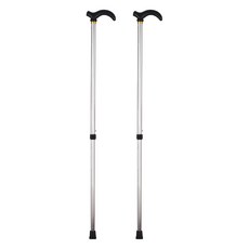 Dr.펠리스제이 높이조절 어르신 지팡이, 실버, 2개