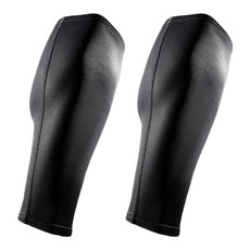 McDavid 進階壓縮腿套 85% 尼龍 15% Spandex 超彈性纖維, L, 黑色, 1雙