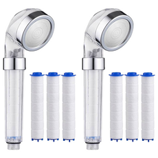 MONACO OLIVE 節水過濾蓮蓬頭+替換濾芯 3支入組, 透明, 2組