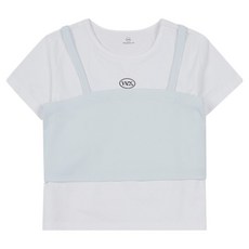 폴햄키즈 여아용 영스터 골지 레이어드 반팔티