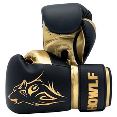 HOWLF Glory 拳擊手套, 霧面黑 + 金色, 1個