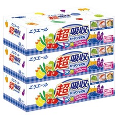elleair 艾黎艾爾 超吸收廚房紙巾, 適用於微波爐, 原產地日本, 100%純紙漿製造, 3盒, 1組