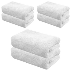 월드크린 그레슬린 극세사 타월 코랄, 화이트, 1개입, 6개