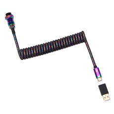 Keychron 高級航空直線連接線, 彩虹黑, Cab-5