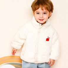 milk mile 童款愛心小熊刺繡柔軟法蘭絨外套