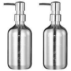 Winprice 洗髮精按壓分裝瓶 500ml, 2瓶, 銀色
