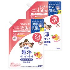 LION 獅王 趣淨 洗手慕斯補充包 清新果香, 450ml, 2包