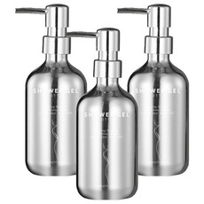 윈프라이스 크롬 미러 리필 디스펜서 500ml, 실버, 3개