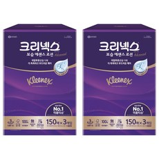 크리넥스 보습 에센스 로션 천연펄프 미용티슈 3겹, 150매, 6개