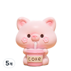 로새 영화관 팝콘 동물 피규어 돼지, 5개
